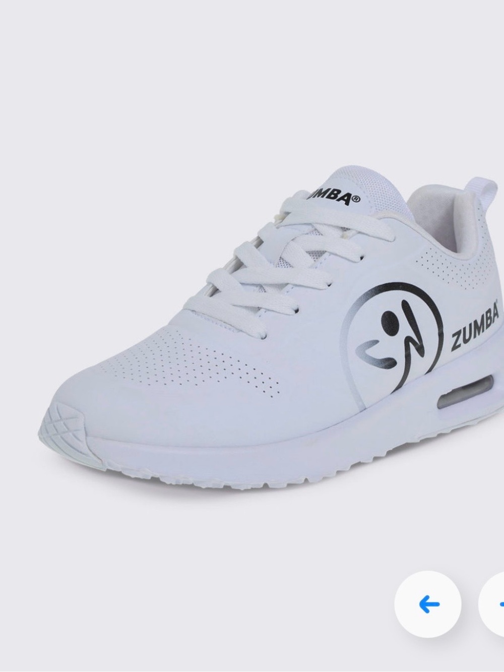 Zumba Fitness Men's White Athletic Trainer with Black Logo